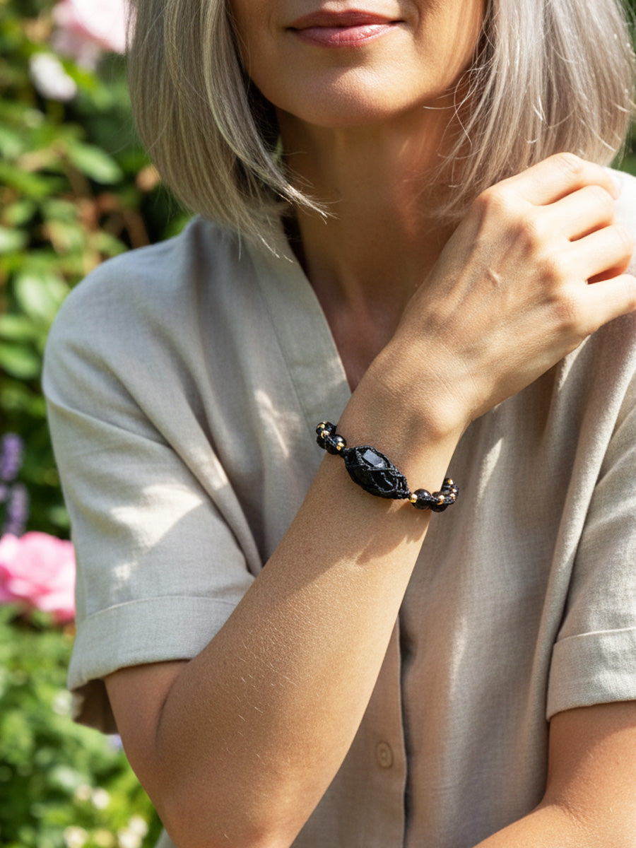 The Release Bracelet · Black Tourmaline Shield