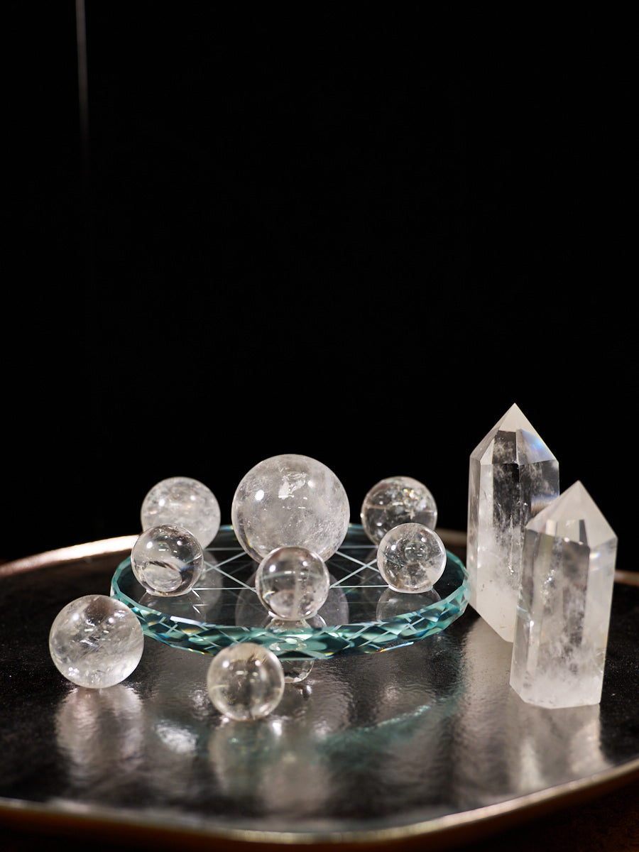 Purifying Energy Clear Quartz Crystal Grid Set