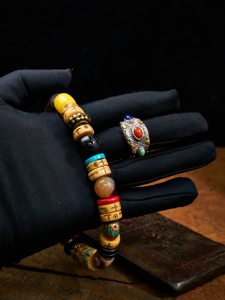 Prosperity Gemstone Guardian Ring – Carnelian, Turquoise, Lapis in Silver