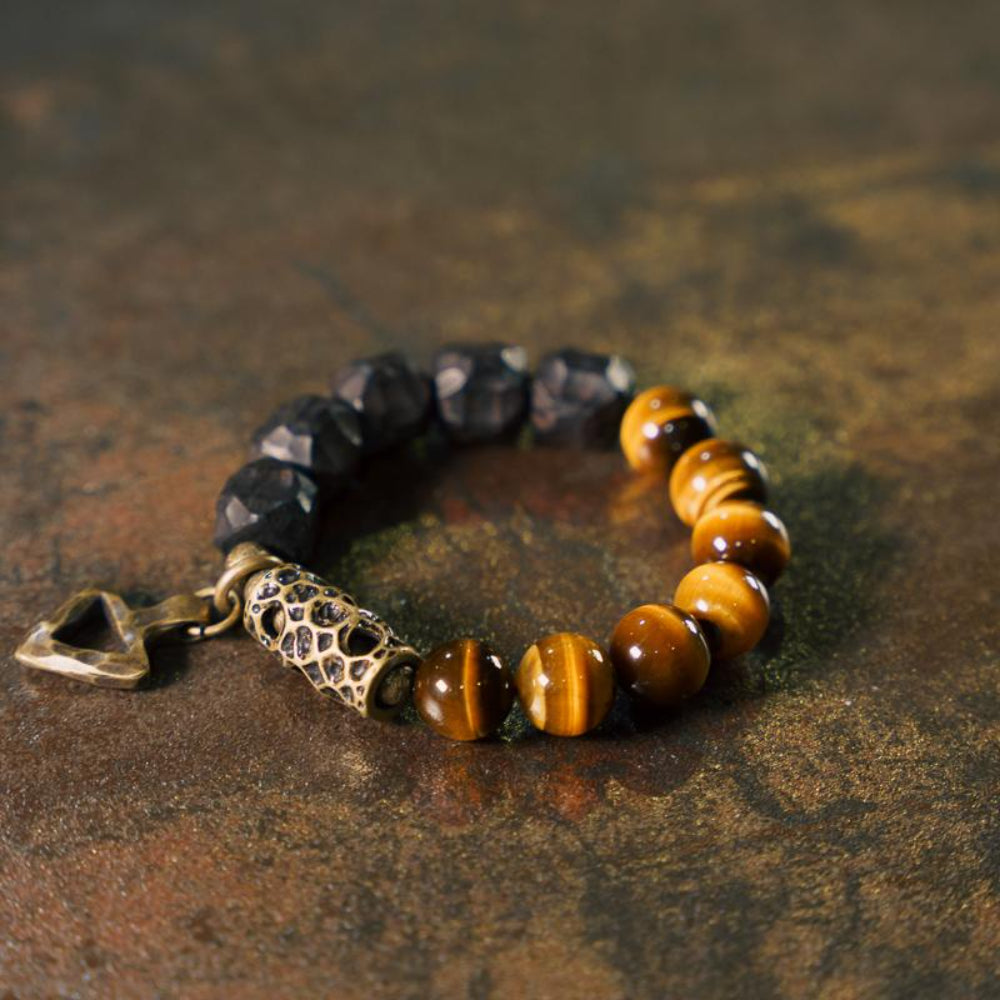 Prosperity Guardian Tiger Eye and Ebony Bracelet