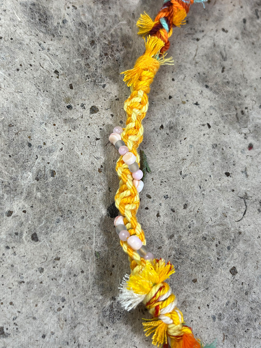 Tibetan Braided Citrine Bone Tassel Necklace