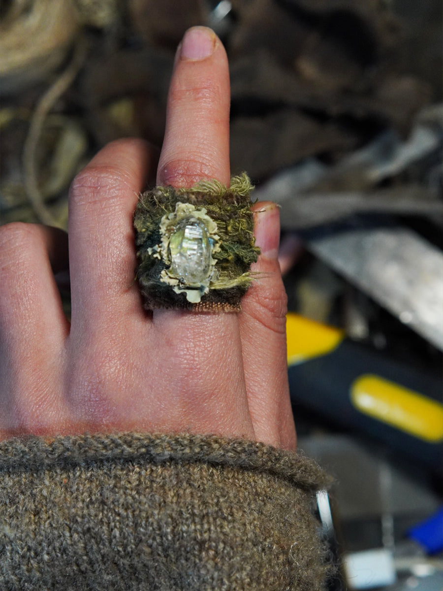 Nature's Embrace Healing Clear Quartz Woven Ring
