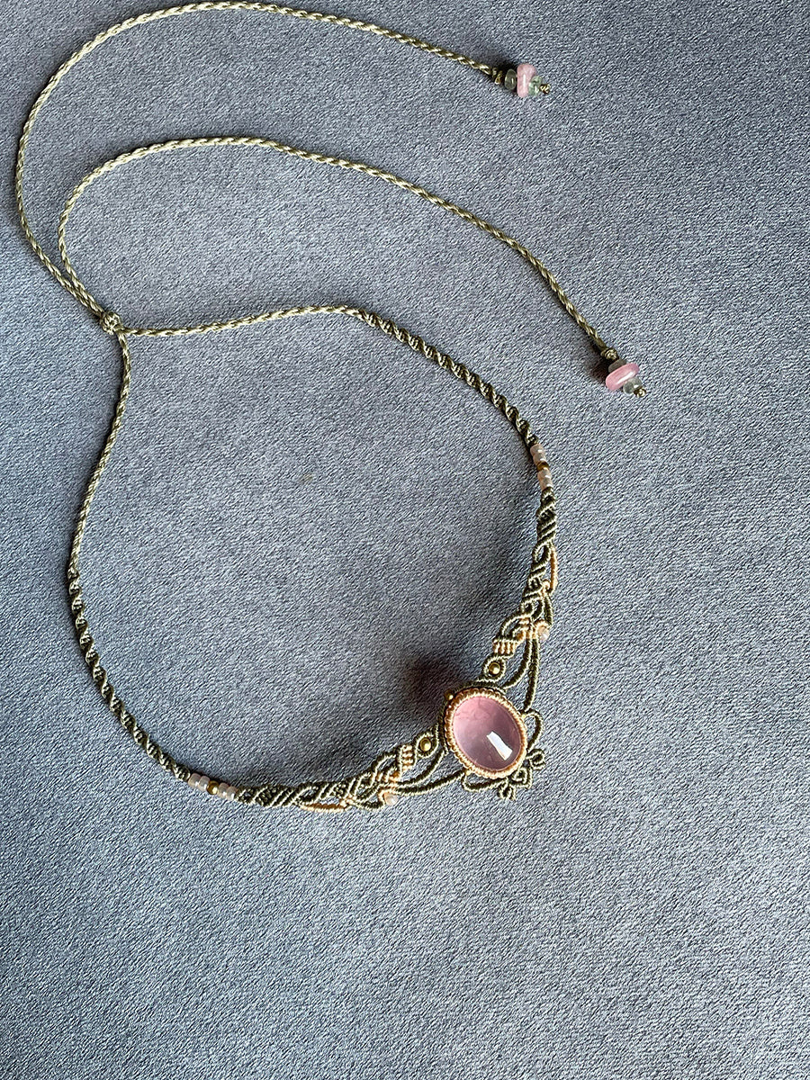 Tender Bloom Rose Quartz Collarbone Necklace