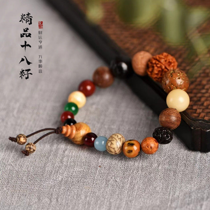 Hot selling 18 seed bodhi bead bracelet 18 root beads rosary chain temple affinity scenic spot commemorative male and female couples