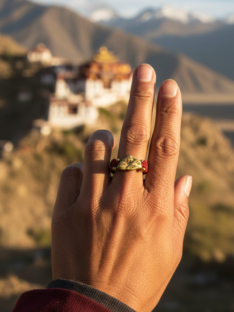 Kailash Blessing Brass Braided Ring