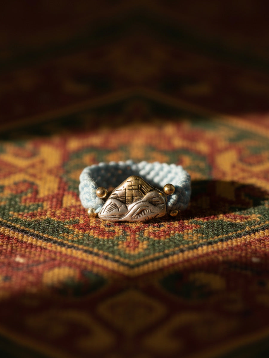 Kailash Blessing Brass Braided Ring