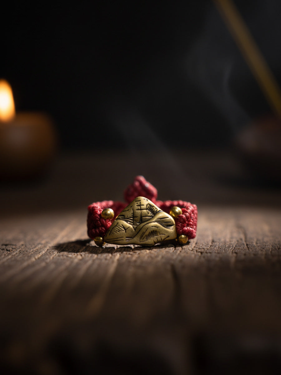 Kailash Blessing Brass Braided Ring