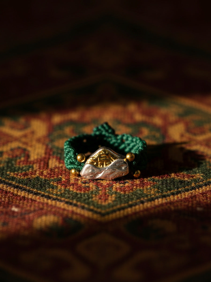 Kailash Blessing Brass Braided Ring