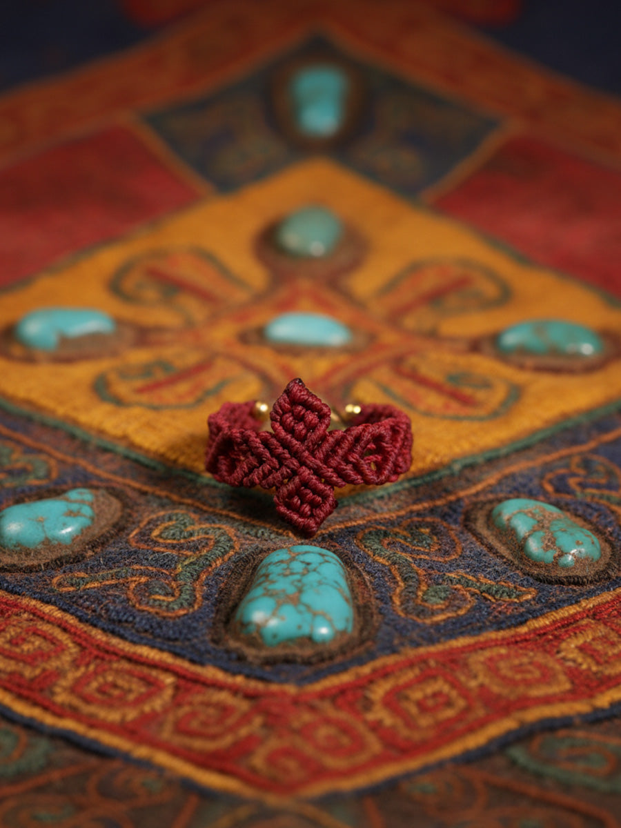 Kailash Blessing Brass Braided Ring