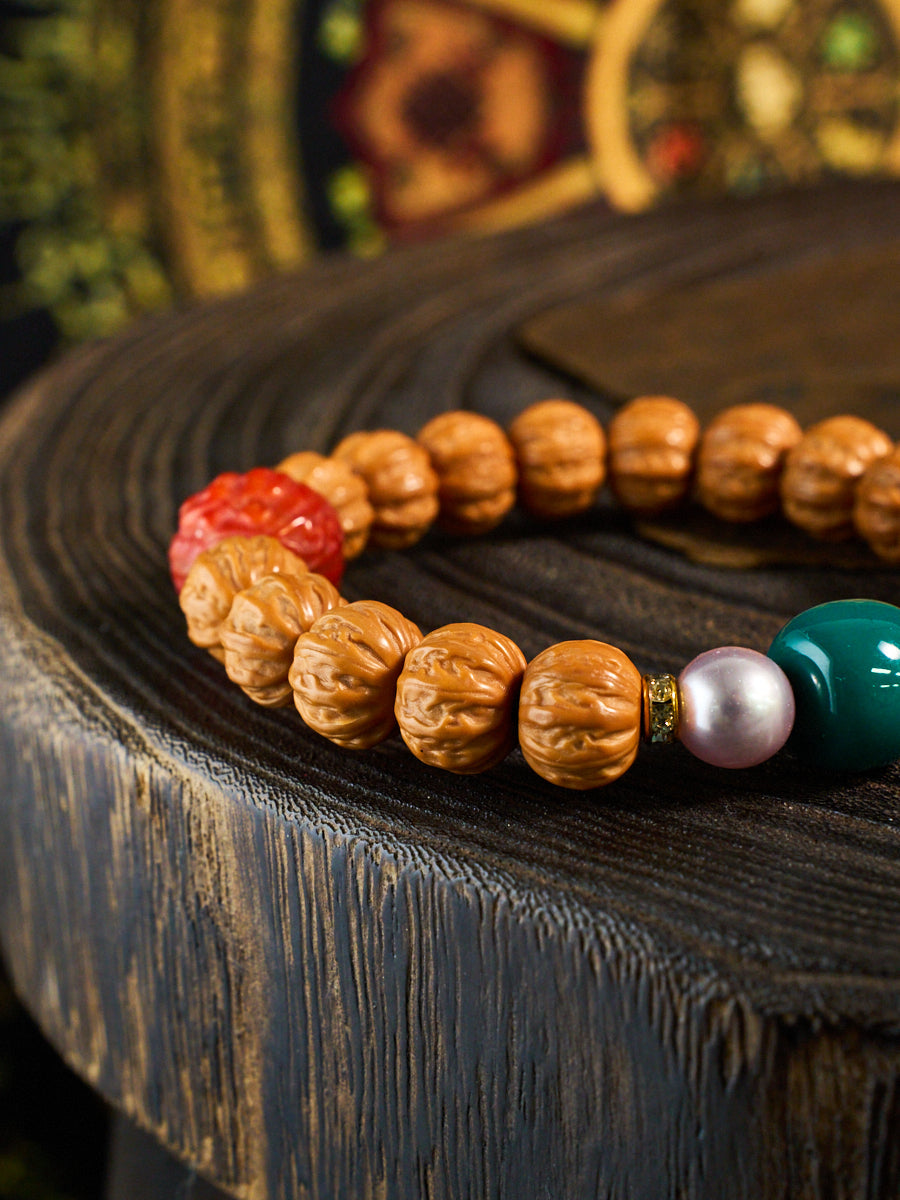 Ancient Touch Mini Jingba Walnut Agate Turquoise Bracelet