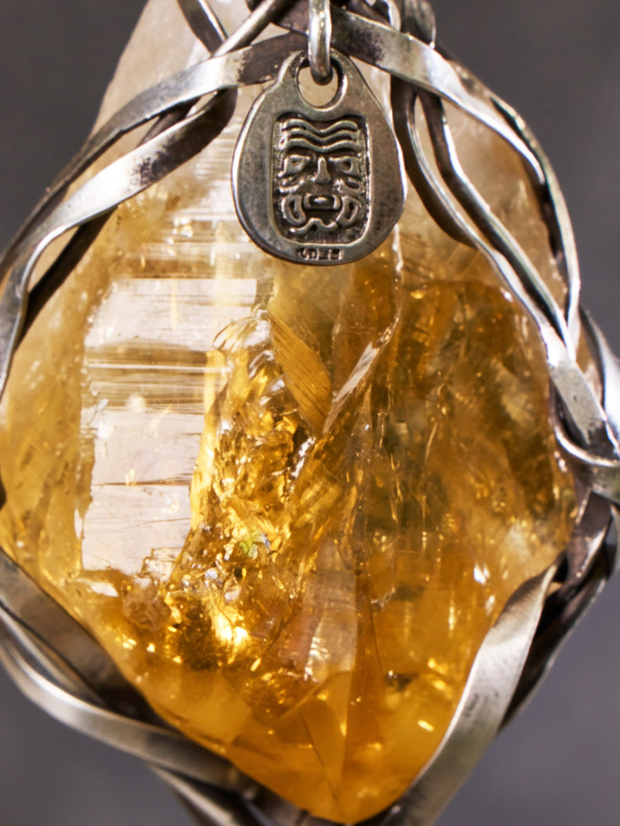 Stable Fortune Citrine Pendant | Tshakirama Wealth Guardian Necklace