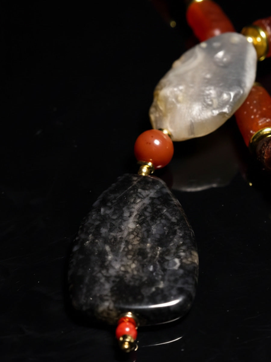 Protection and Earthy Elegance Agate Necklace