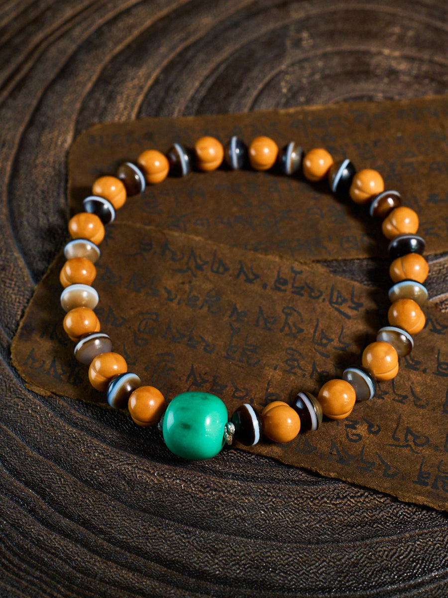 Serene Turquoise Mini Jingba Walnut Bracelet