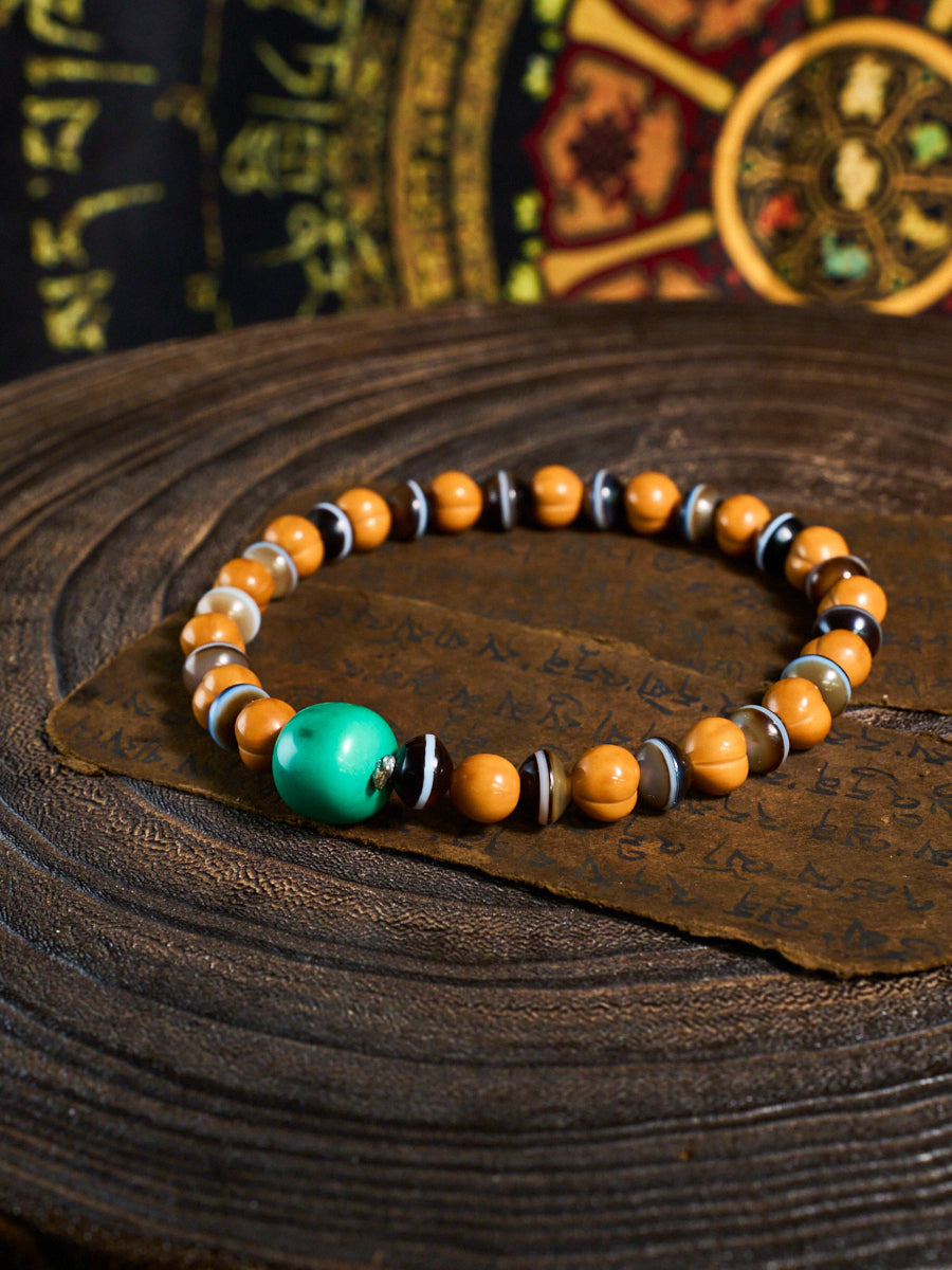 Serene Turquoise Mini Jingba Walnut Bracelet