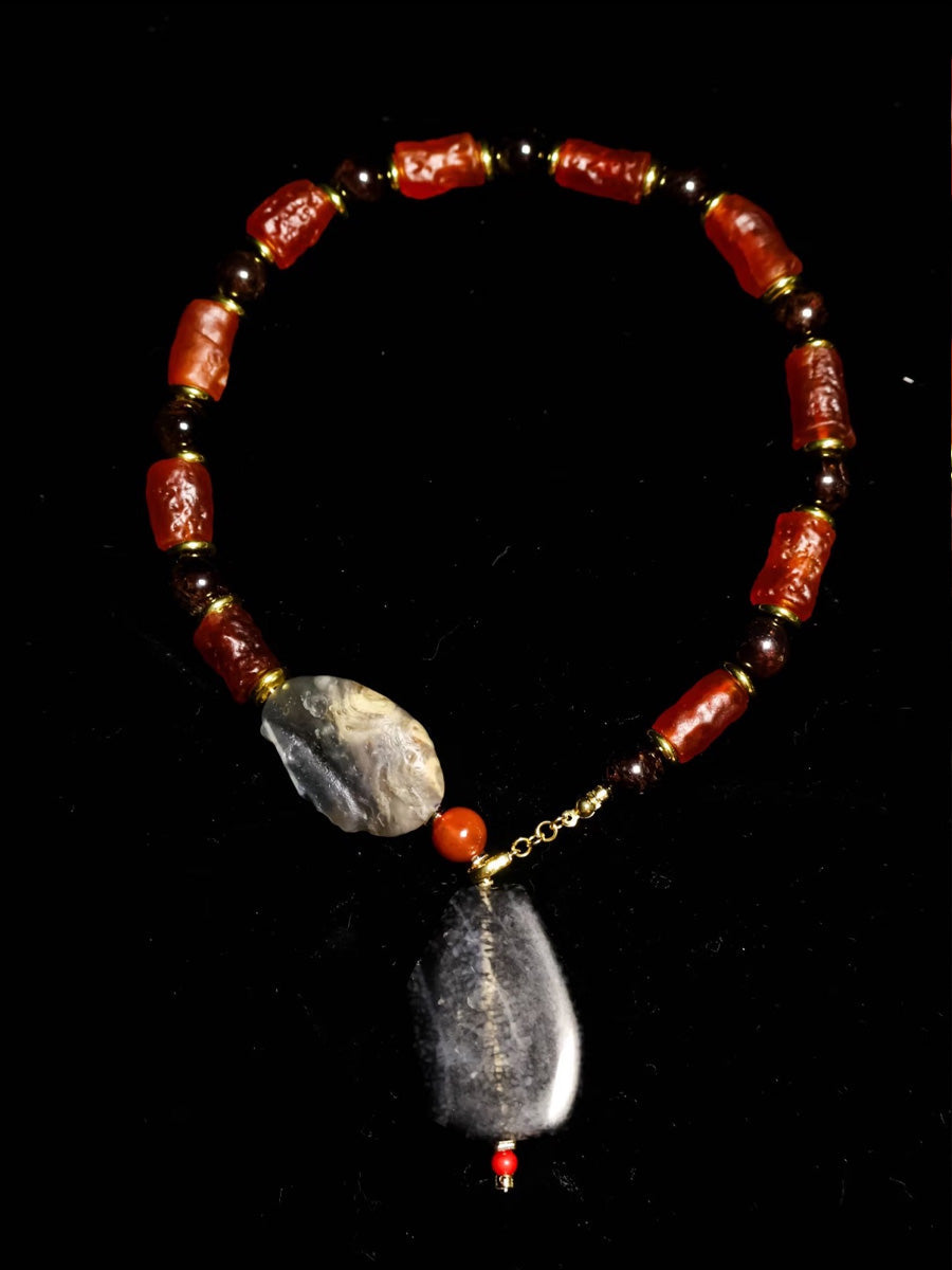 Protection and Earthy Elegance Agate Necklace