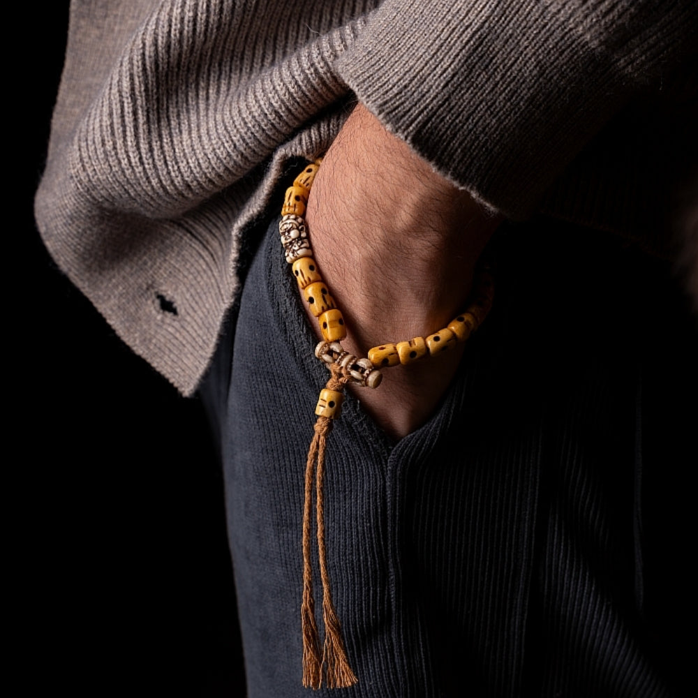 Tibetan Consume Cow Bones Protection Necklace – Handcrafted Spiritual Energy Beads
