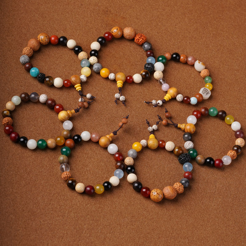 Hangzhou Lingyin eighteen seed bracelets of the same style one two three four five generations of multi-treasure bodhi eighteen seed Buddhist beads rosary wholesale