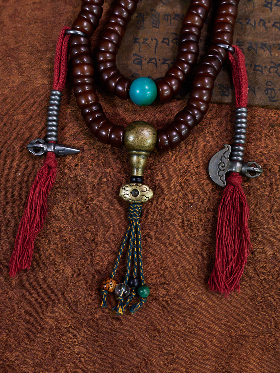 Ancient Bodhi Root Turquoise Ritual Bracelet