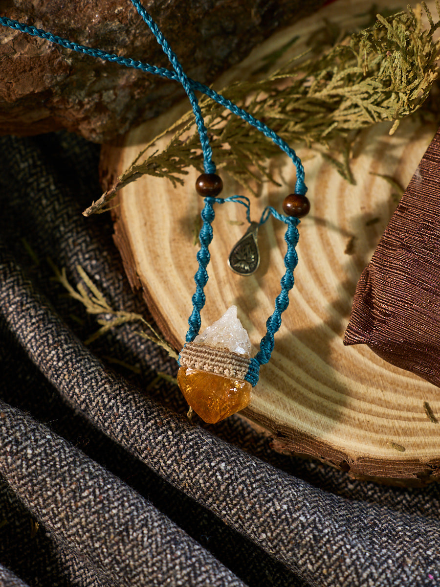 Integrated Wealth Merge Citrine Crystal Necklace