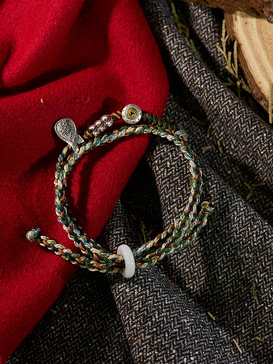 Handcrafted Sterling Silver Peace and Joy Wheat Ear Bracelet
