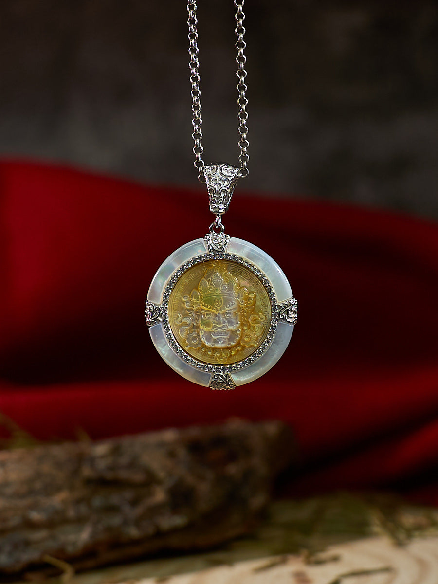 Shell Yellow Jambhala of Wealth Necklace