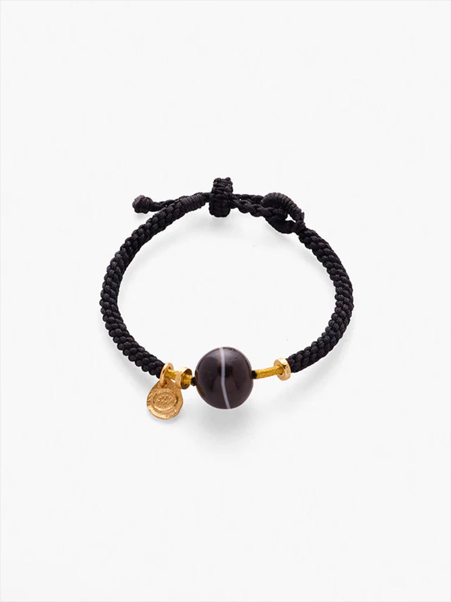 Single Line Dzi Bead Bracelet – Blessings of Protection and Spiritual Energy