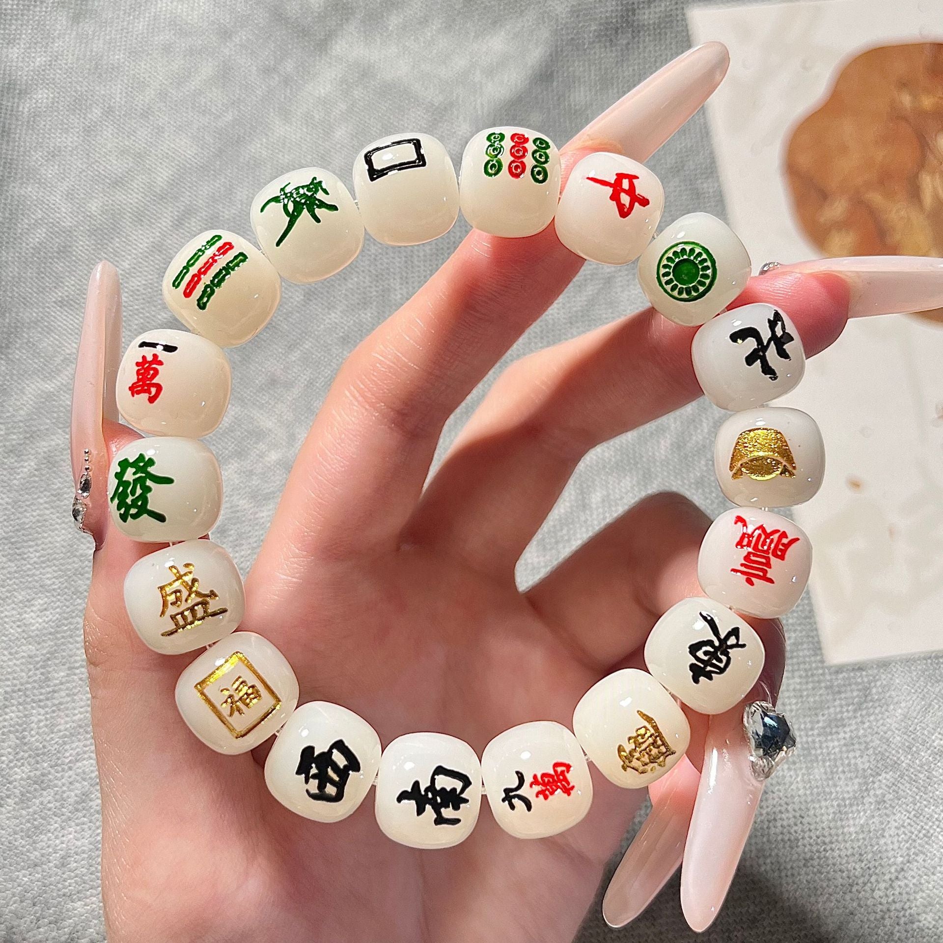 Thirteen Yao Mahjong Bodhi Bracelet Plate String Men's High-end Play Bracelet Buddhist Beads Temple Fair Stall Crafts Wholesale