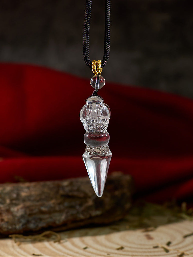 Vajra Demon Subduing Pestle Obstruction Removal Crystal Kailash Energy Blessing Himalaya Tibetan White Crystal