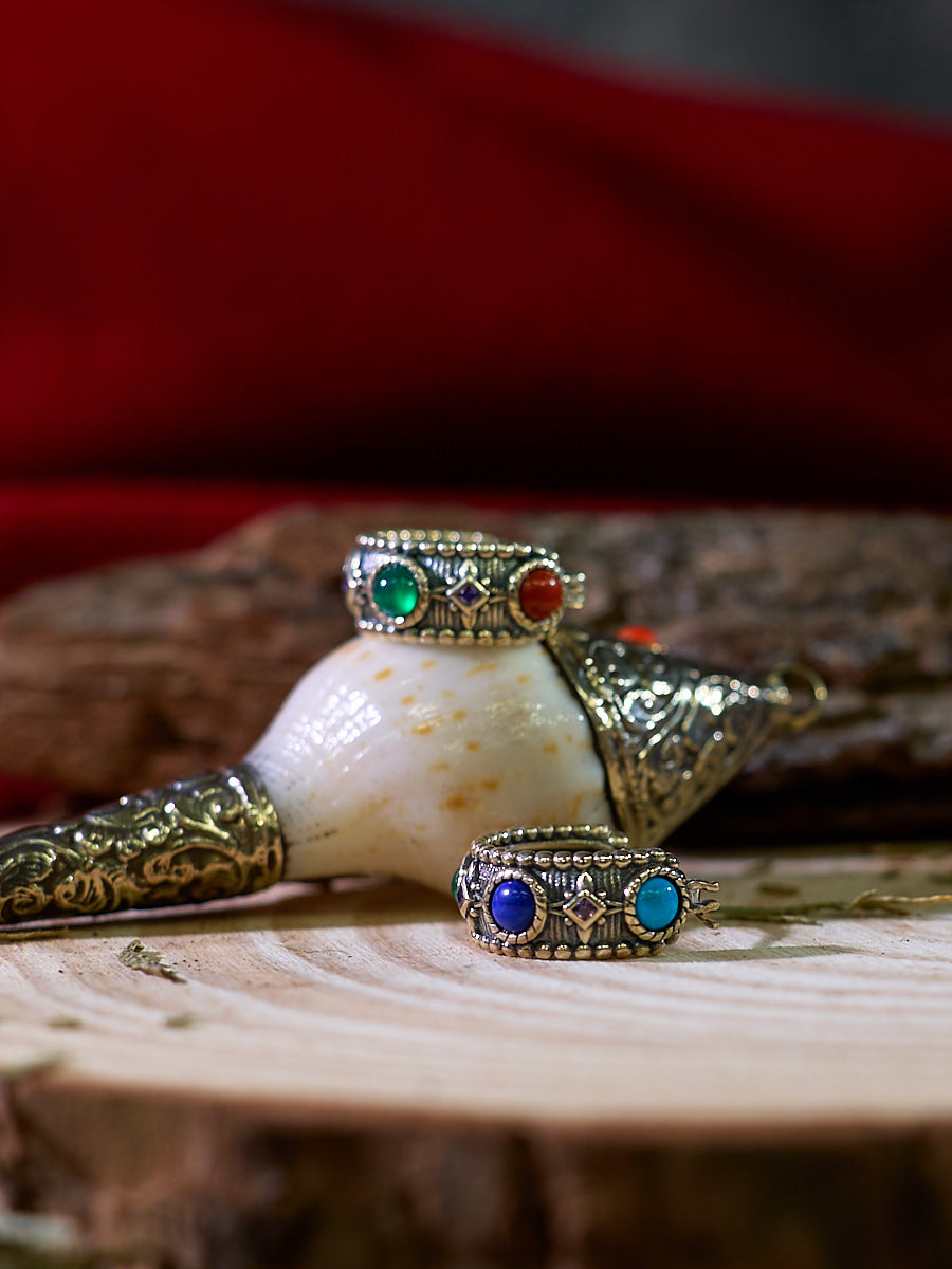 Celestial Vitality Lapis & Agate Hoop Earrings – Empower Your Spirit with Natural Elegance