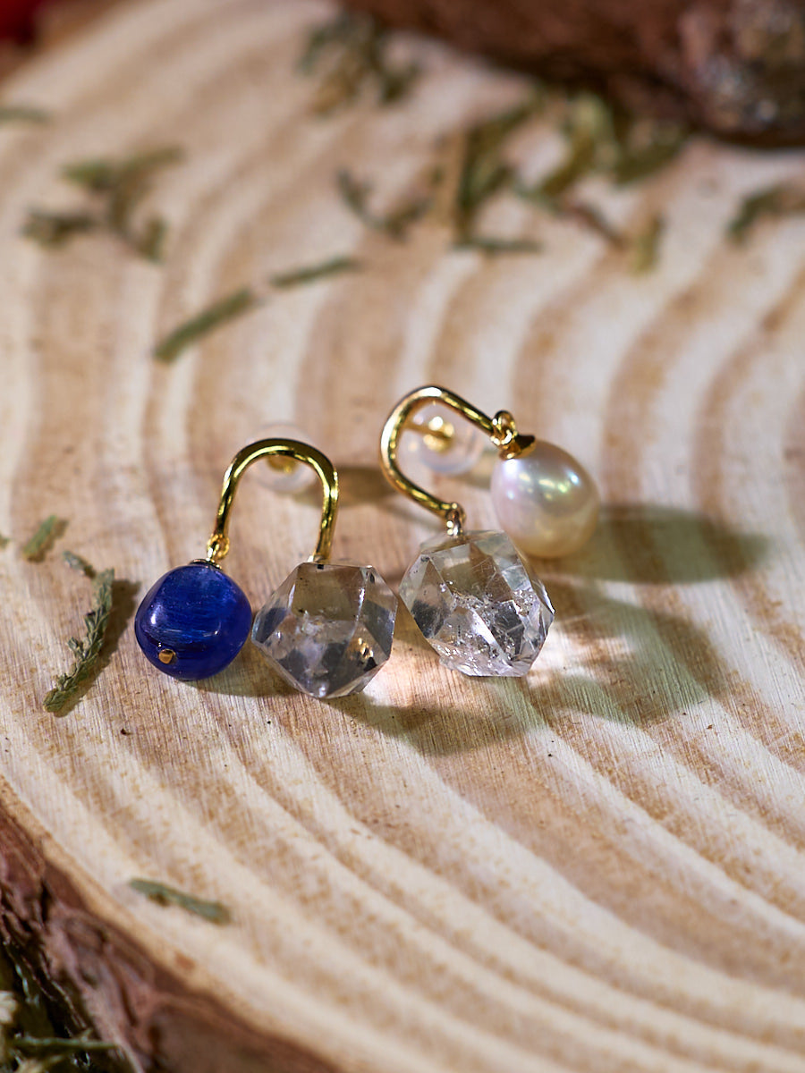 Kailash Energy Pure Harmony Crystal and Pearl Silver Earrings