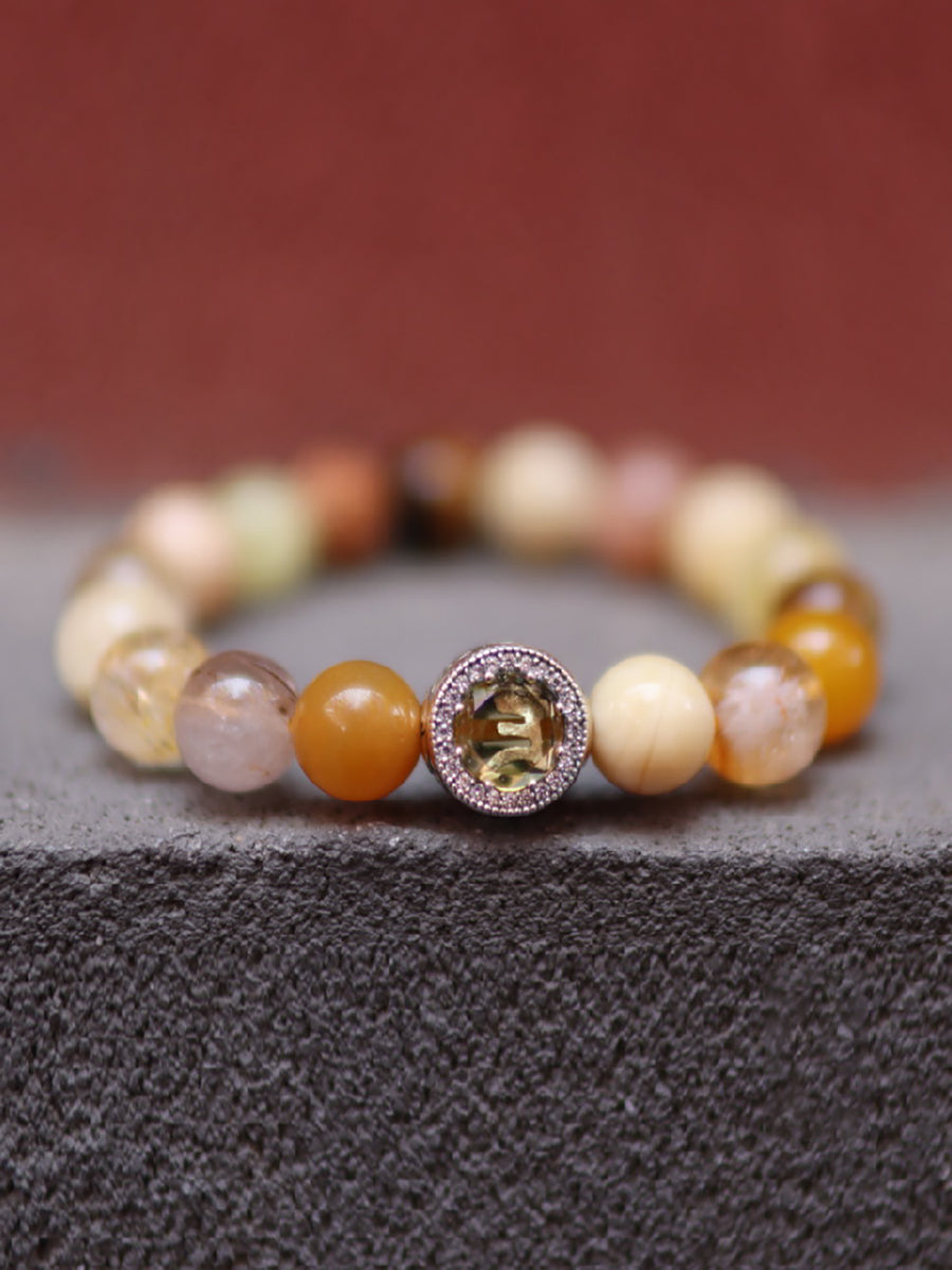 Yellow Wealth God Many Treasures Protection Bracelet