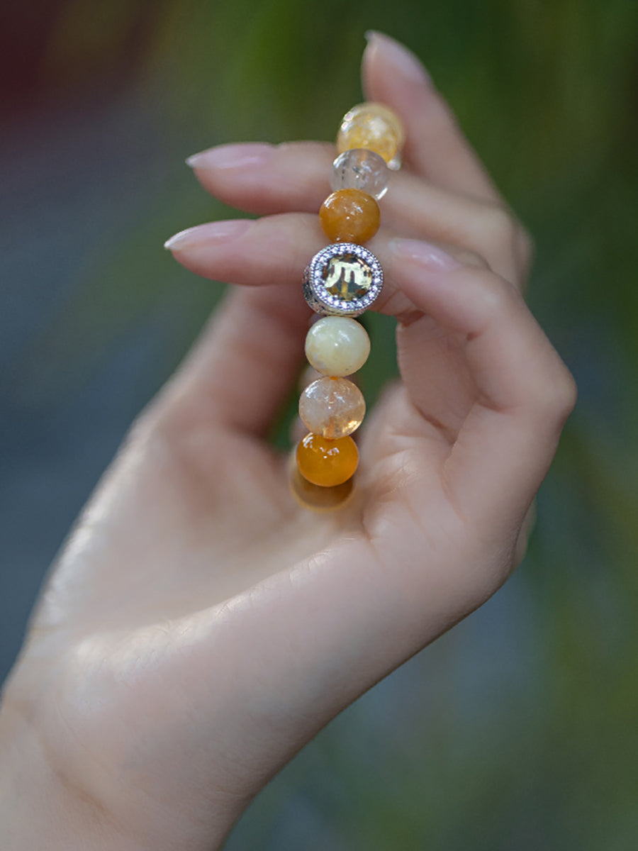 Yellow Wealth God Many Treasures Protection Bracelet