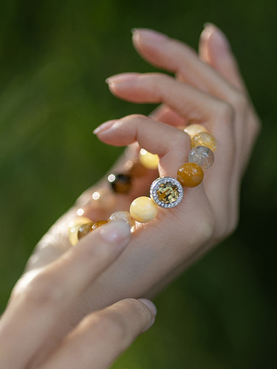 Yellow Wealth God Many Treasures Protection Bracelet
