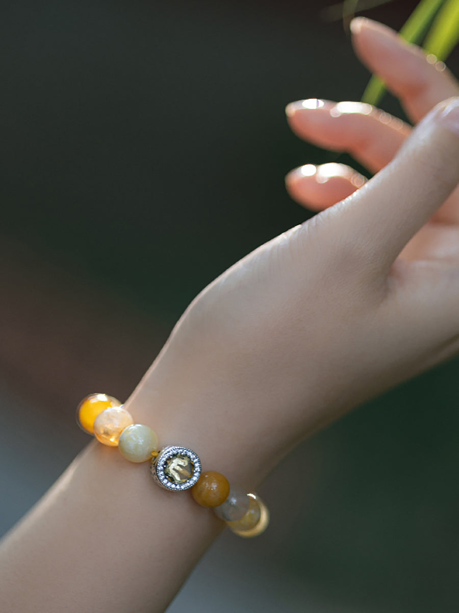 Yellow Wealth God Many Treasures Protection Bracelet