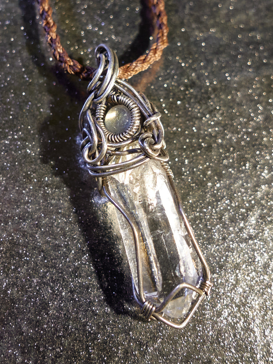 Blissful Connection Love Energy Clear Quartz Silver Necklace