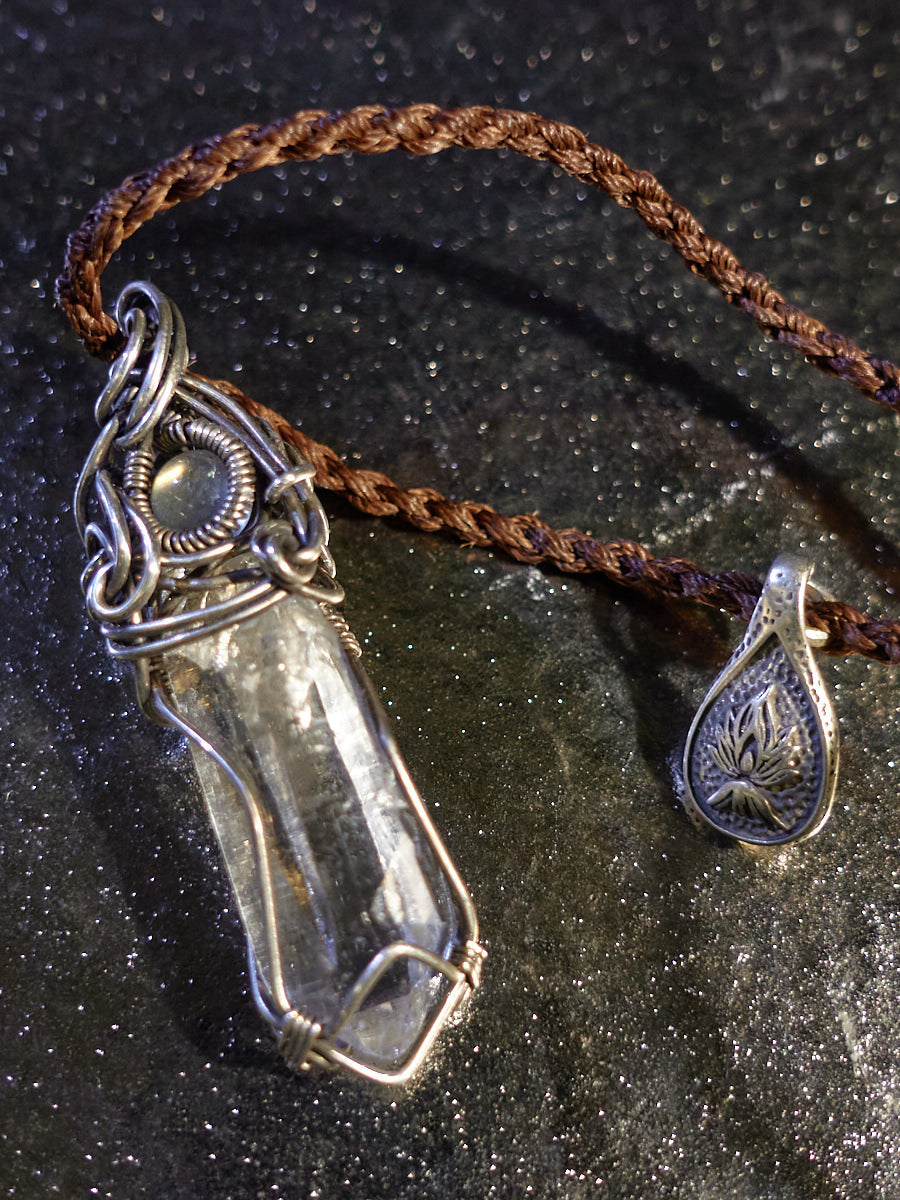 Blissful Connection Love Energy Clear Quartz Silver Necklace