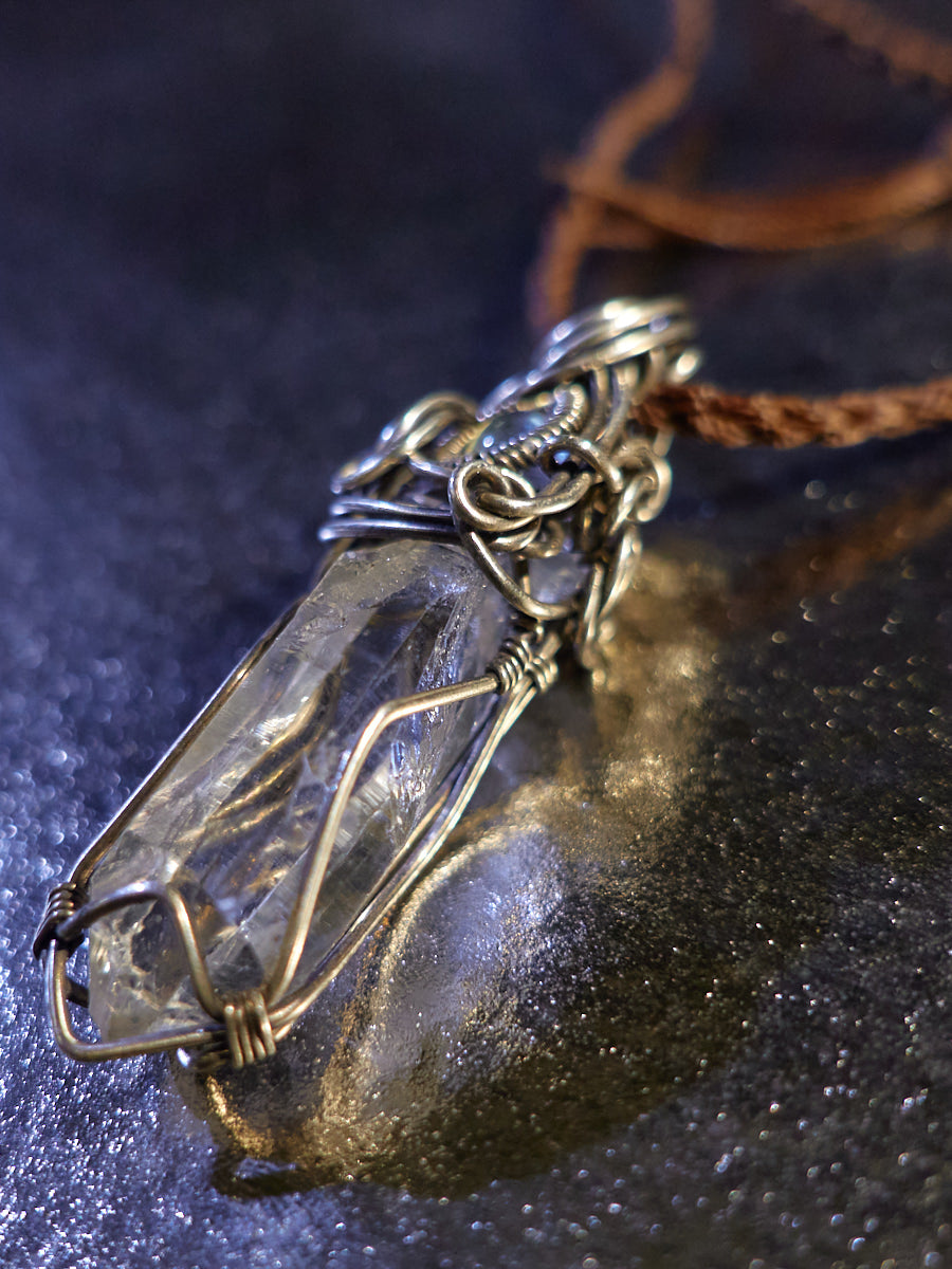 Blissful Connection Love Energy Clear Quartz Silver Necklace