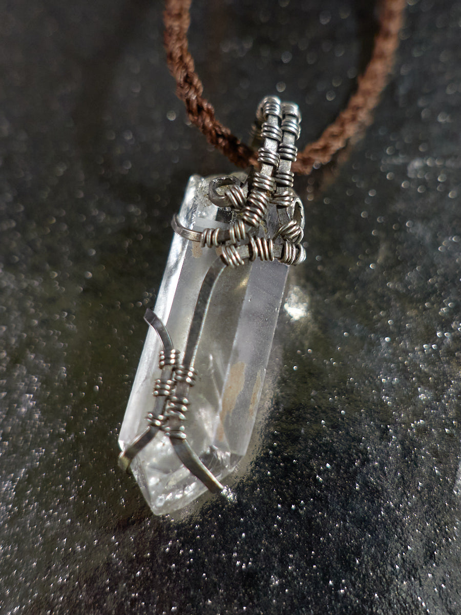 Blissful Connection Love Energy Clear Quartz Silver Necklace