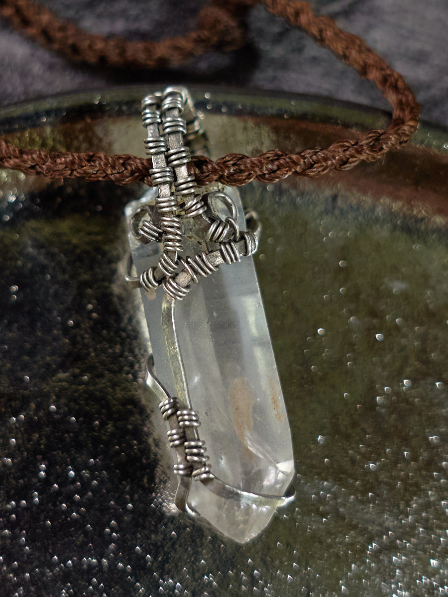 Blissful Connection Love Energy Clear Quartz Silver Necklace