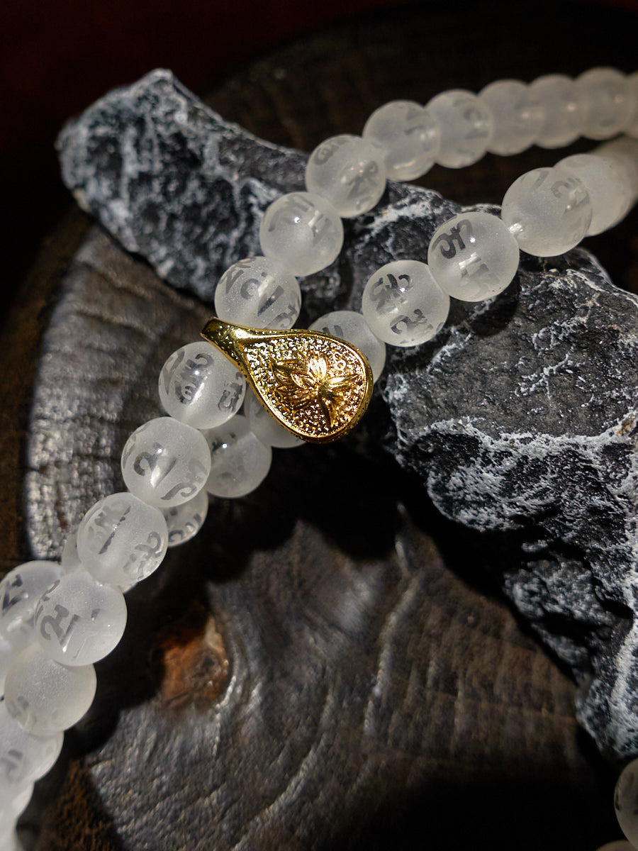 108 Mala Beads Clear Crystal Healing Necklace