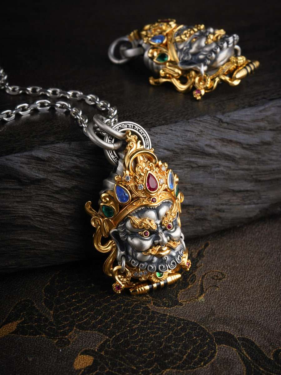 Abundance-Bringing Yellow Jambhala Sterling Silver Necklace