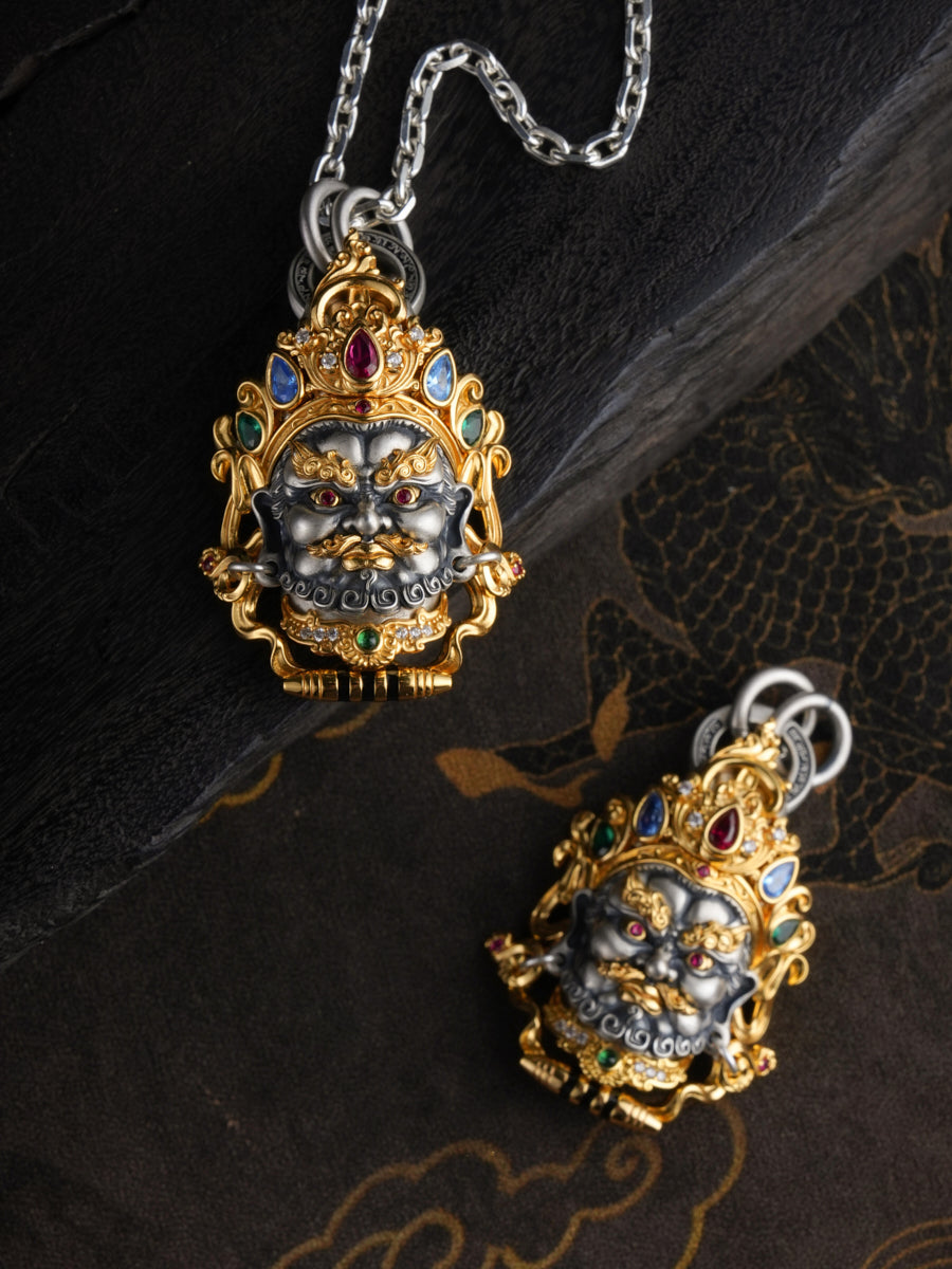 Abundance-Bringing Yellow Jambhala Sterling Silver Necklace