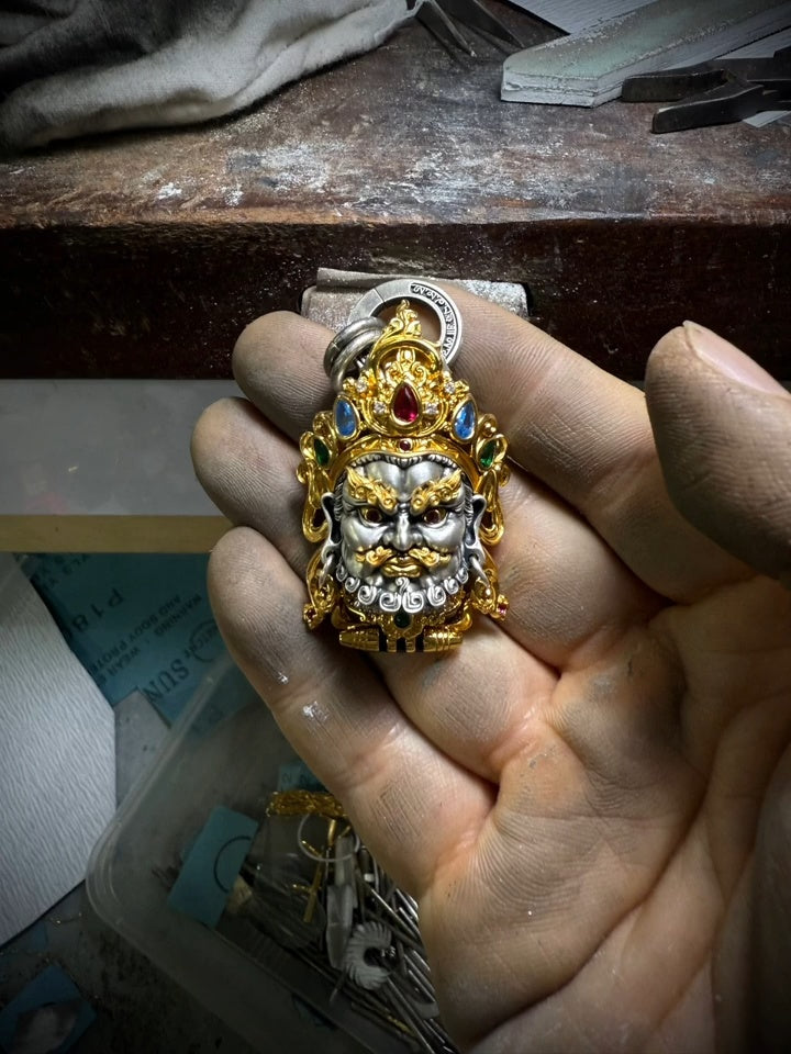 Abundance-Bringing Yellow Jambhala Sterling Silver Necklace
