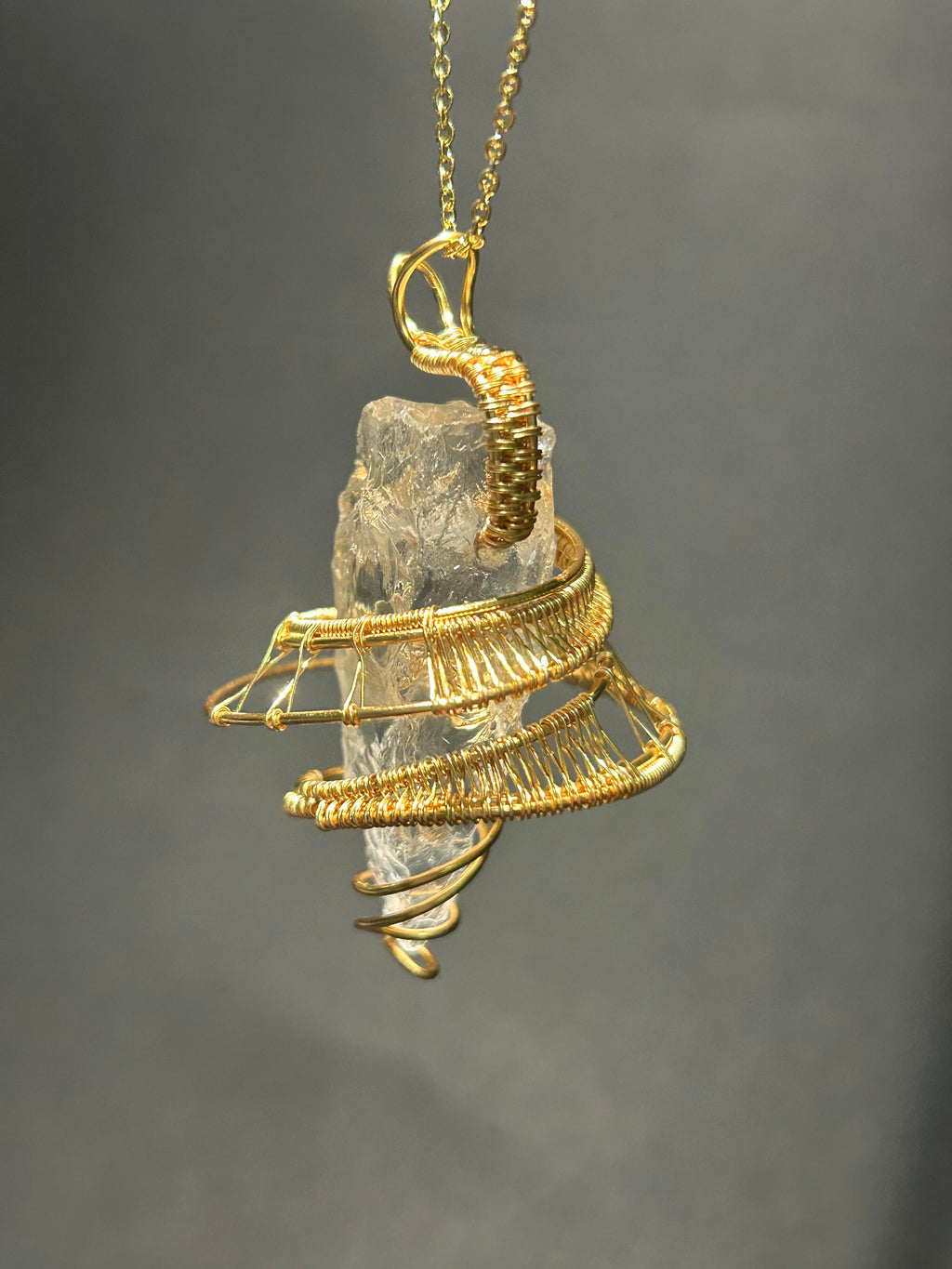 Crown of Stillness Clear Quartz Necklace