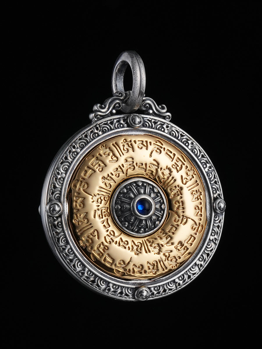 Mandala Red Agate Eye Necklace— Sterling Silver Version