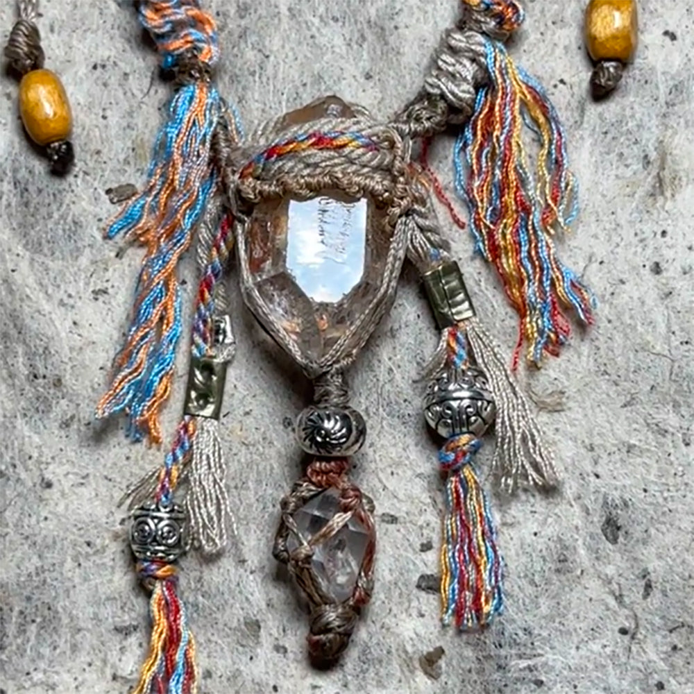 Braided Fortune Clear Quartz Pendant Necklace