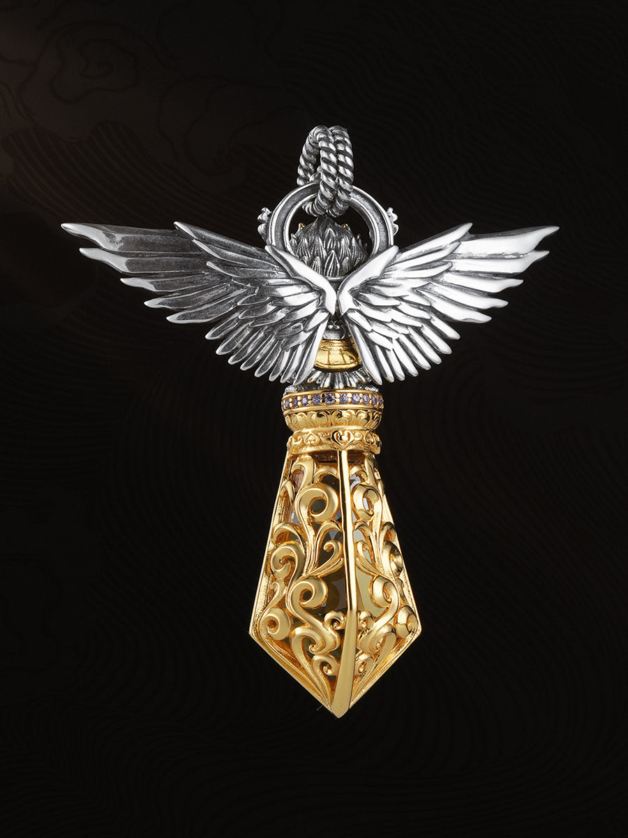 Wealth Amulet Necklace Citrine Sun-Wing Garuda