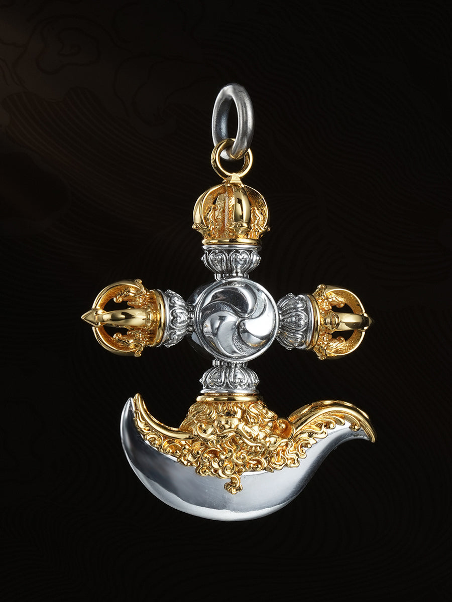 Strength Protection Tibetan Cross Vajra Axe Necklace