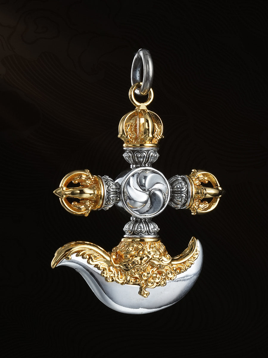 Strength Protection Tibetan Cross Vajra Axe Necklace
