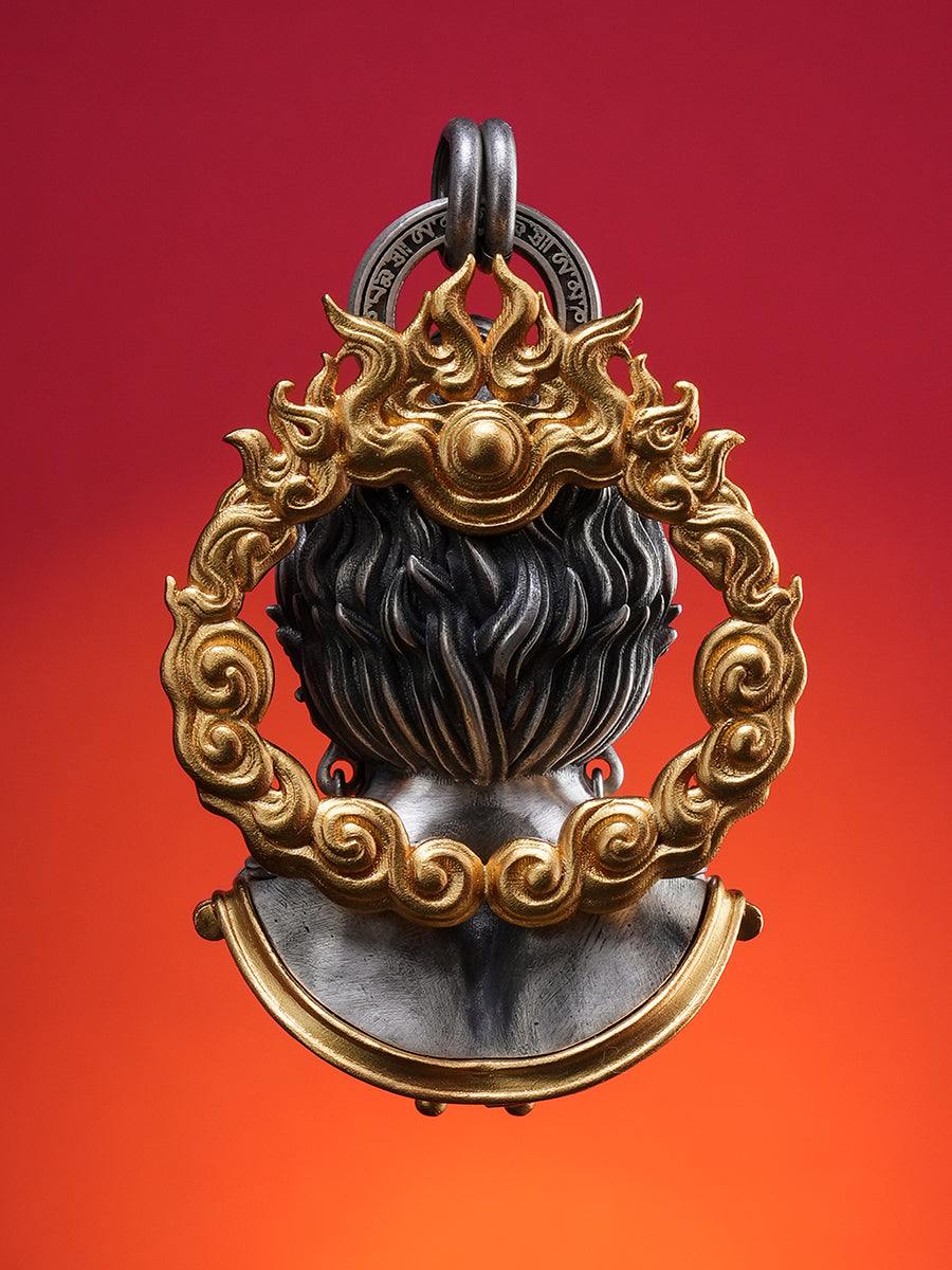 Mahakala Wrathful Protector Sterling Silver Necklace
